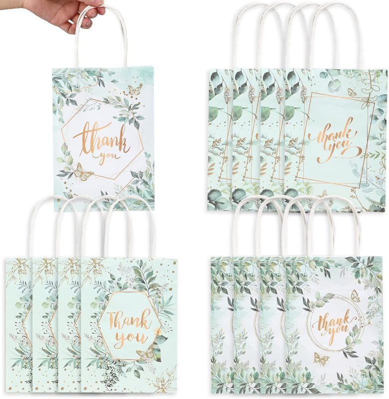 Photo 1 of ***STOCK PHOTO REFERENCE ONLY***
48 Pcs Thank You Gift Bags Floral Design Thank You Bags Wedding Small Paper Thank You Kraft Bags Floral Gift Bags for Business Shopping Gifts Clothing Wedding Favors(Leaves Style)