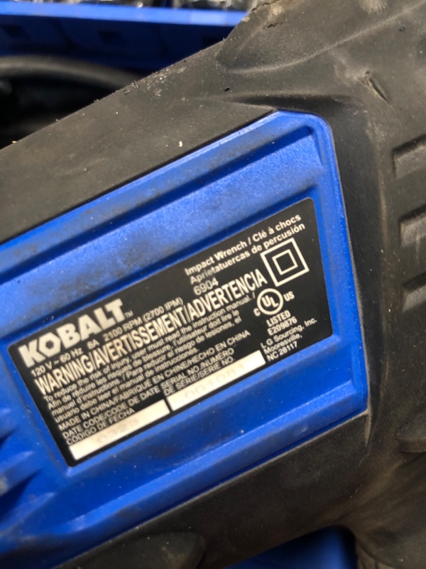 Photo 4 of **MINOR SCRATCHES**
Kobalt 8-Amp 1/2-in Drive Corded Impact Wrench