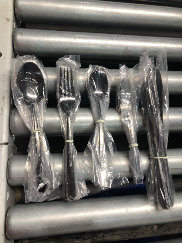 Photo 4 of  Black Tumbled 20-Piece Silverware Set,Service for 4,Stainless Steel Flatware Set,Tumbled Cutlery Set,Dishwasher Safe