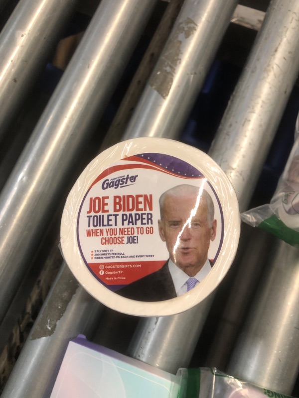 Photo 2 of (PACK OF 2) ***NON REFUNDABLE*** Joe Biden Toilet Paper Roll - Funny Political Novelty Gag Gift - 3 Ply Bathroom Tissue 200 Sheets in Each Roll - Laugh Out Loud Joke with Image Printed on Every Sheet Hilarious White Elephant Idea