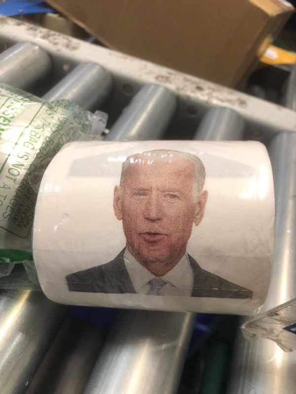 Photo 4 of (PACK OF 2) ***NON REFUNDABLE*** Joe Biden Toilet Paper Roll - Funny Political Novelty Gag Gift - 3 Ply Bathroom Tissue 200 Sheets in Each Roll - Laugh Out Loud Joke with Image Printed on Every Sheet Hilarious White Elephant Idea