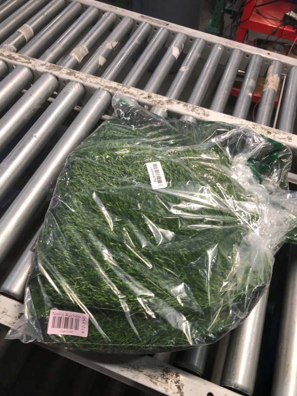 Photo 1 of **USED SET NOT COMPLETE**Kesfey 8 Packs 12 x 12 Squares Grass Placemats Artificial Grass Mat Fake Turf Astroturf Squares Placemat Synthetic Grass Turf Patch Washable Green Fake Grass Carpet for Outdoor Woodland Picnic Party