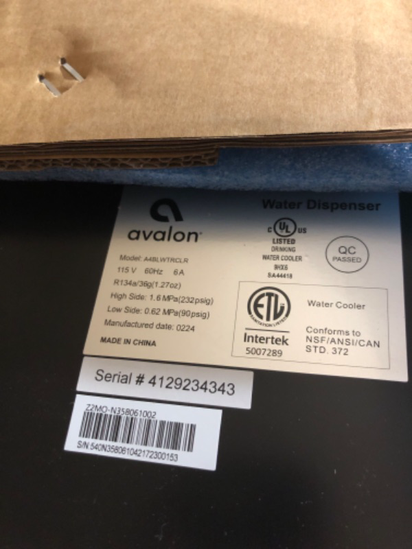 Photo 4 of **NONREFUNDABLE**FOR PARTS OR REPAIR**SEE NOTES**
Avalon Bottom Loading Water Cooler Water Dispenser, 3 Temperature, UL/Energy Star Approved, Black & Stainless Steel