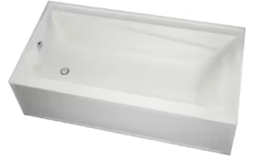 Photo 1 of **PALLAT PICK UP TRUCK ONLY** New Town 60 in. x 30 in. Acrylic Left Drain Rectangular Alcove Soaking Bathtub in White
