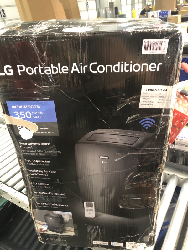 Photo 8 of **PARTS ONLY NON REFUNDABLE** READ NOTES**
LG 8000 BTU (DOE) / (12000 ASHRAE) Portable Air Conditioners Cools 350 Sqft Easy Install & WiFi App Remote Eco-friendly, Quiet Small & Medium Room Air Conditioner AC Unit Home Gray LP0823GSSM 8,000 BTU Wi-Fi & Re