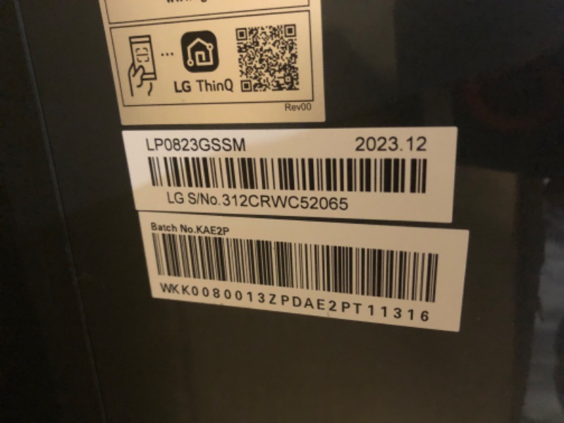 Photo 6 of **PARTS ONLY NON REFUNDABLE** READ NOTES**
LG 8000 BTU (DOE) / (12000 ASHRAE) Portable Air Conditioners Cools 350 Sqft Easy Install & WiFi App Remote Eco-friendly, Quiet Small & Medium Room Air Conditioner AC Unit Home Gray LP0823GSSM 8,000 BTU Wi-Fi & Re