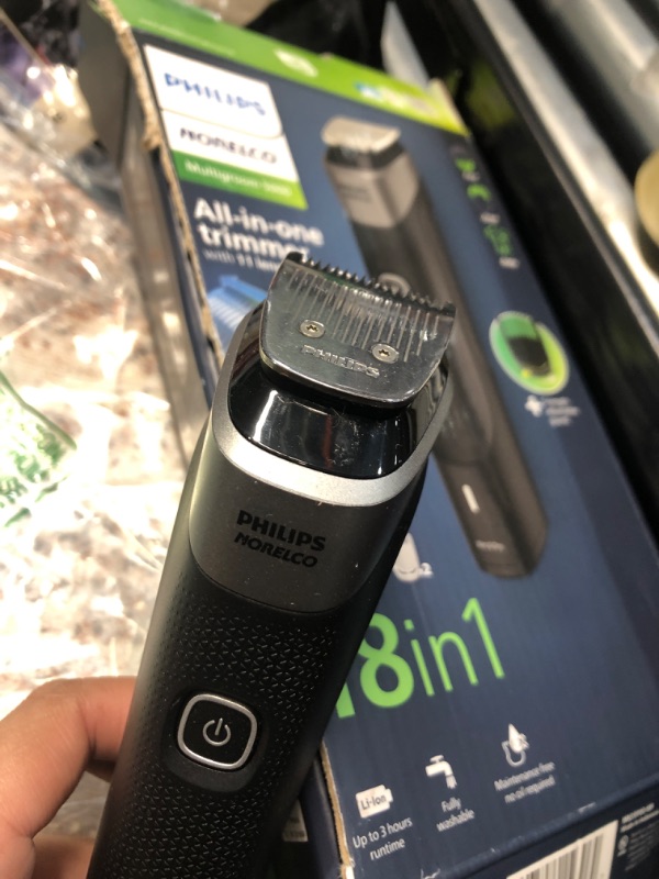 Photo 3 of **USED SEE NOTES**Philips Norelco Multigroom Series 5000 18 Piece, Beard Face, Hair, Body and Intimate Hair Trimmer for Men - NO BLADE OIL MG5910/49
