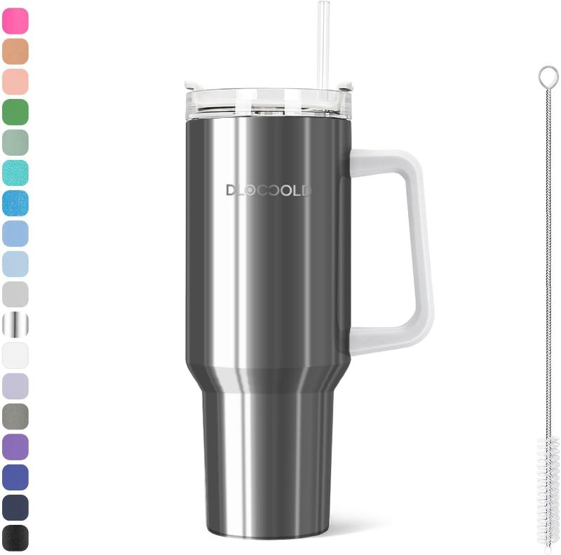 Photo 1 of ***USED - LIKELY MISSING PARTS - UNABLE TO VERIFY FUNCTIONALITY***
DLOCCOLD 40 oz Tumbler with Handle, Insulated Coffee Tumbler with Lid and Straw, Car Cup Holder Friendly (Tangerine Sunset)
