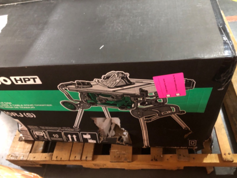 Photo 3 of **box is damaged, looks new**Metabo HPT C10RJSM 15-Amp 10-In. Table Saw with Fold and Roll Stand