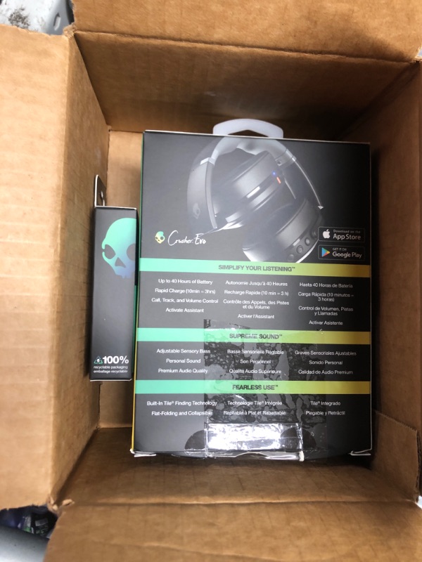 Photo 4 of **Factory sealed, opened to inspect** Skullcandy Crusher Evo Over-Ear Wireless Headphones with Sensory Bass with Charging Cable