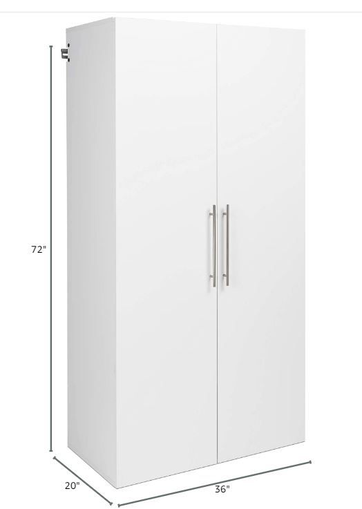 Photo 5 of (READ FULL POST) Prepac HangUps Large Storage Cabinet - Immaculate White 36" Cabinet with Storage Shelves and Doors; Ideal for Bin and General Storage Solutions
