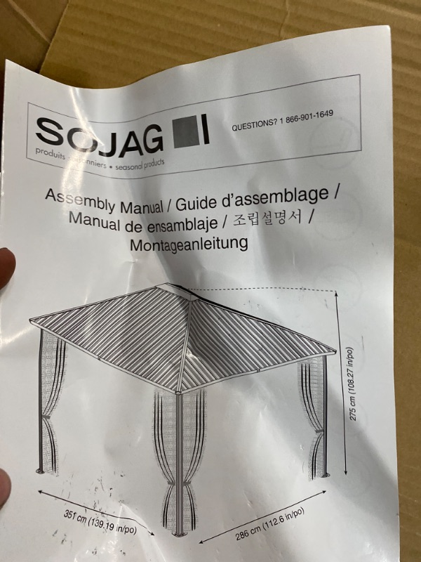 Photo 10 of ***  TRUCK/TRAILER PICKUP ONLY*** Sojag 10-ft x 12-ft Dakota Rectangle Dark Brown Metal Steel Roof Gazebo with Screen Included