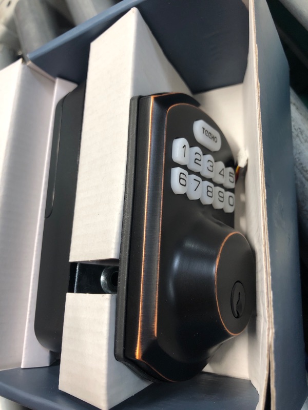 Photo 5 of **USED MISSING KEYS**TEEHO TE001 Keyless Entry Door Lock with Keypad - Smart Deadbolt Lock for Front Door with 2 Keys - Auto Lock - Easy Installation - Oil-Rubbed Bronze