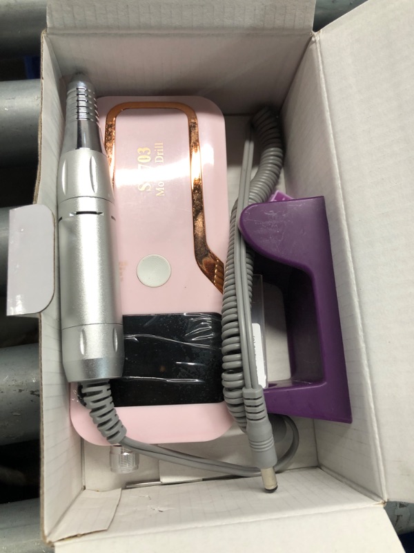 Photo 2 of **MISSING PARTS READ NOTES**
Portable Nail Drill Professional 35000 RPM, Rechargeable Electric Nail File Machine E File  Pink