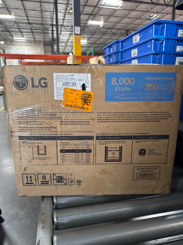 Photo 4 of ***FACTORY SEALED***
LG 8,000 BTU, 115 Volts, Window Smart Air Conditioner Cools 350 Sq. Ft. with Remote, WiFi Enabled in White
