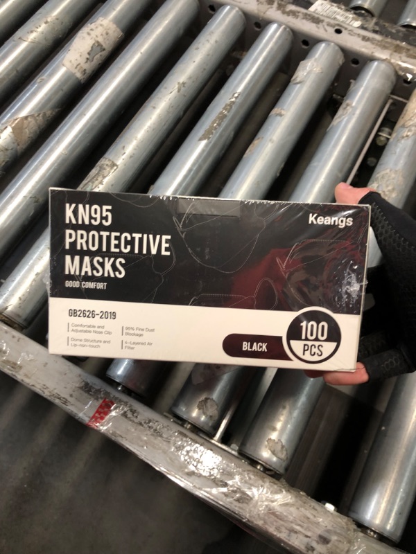 Photo 2 of ***FACTORY SEALED*** Keangs KN95 Face Masks 100 Pack, Breathable Protective Disposable Mask For for Adults And Teens, Black
