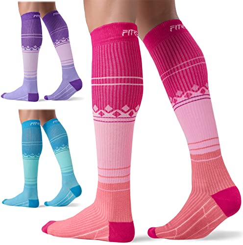 Photo 1 of (READ FULL POST) FITRELL 3 Pairs Compression Socks for Women and Men 20-30mmHg-Circulation Support Socks - Small/Medium