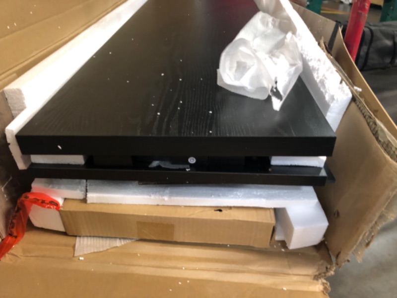 Photo 1 of ***USED - DAMAGED - SEE COMMENTS***
Presque 68 in. Black Grain Rectangular TV Stand Fits TV's up to 75 in, H24.0" X W68.0" X D15.75"