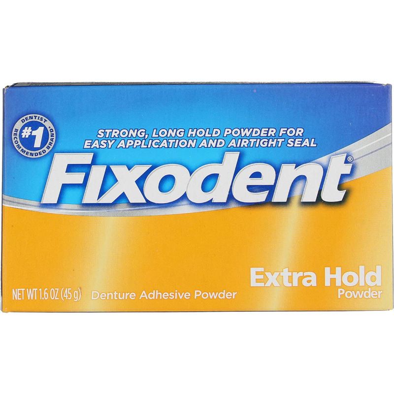 Photo 1 of ***(EXP: 03/31/2027) NONREFUNDABLE*** Fixodent Extra Hold Denture Adhesive Powder 2.7 Oz (Pack of 2)