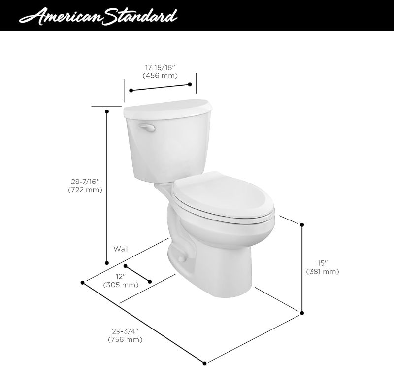 Photo 4 of (READ FULL POST) **MISSING TANK**
 American Standard 607CA001.020 Colony 3 Two-Piece Toilet with Slow-Close Seat 