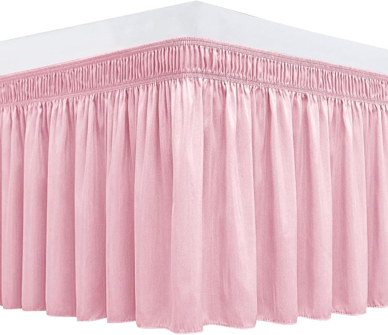 Photo 1 of 
Biscaynebay Wrap Around Bed Skirts for Full & Full XL Beds 15" Drop, Pink Adjustable