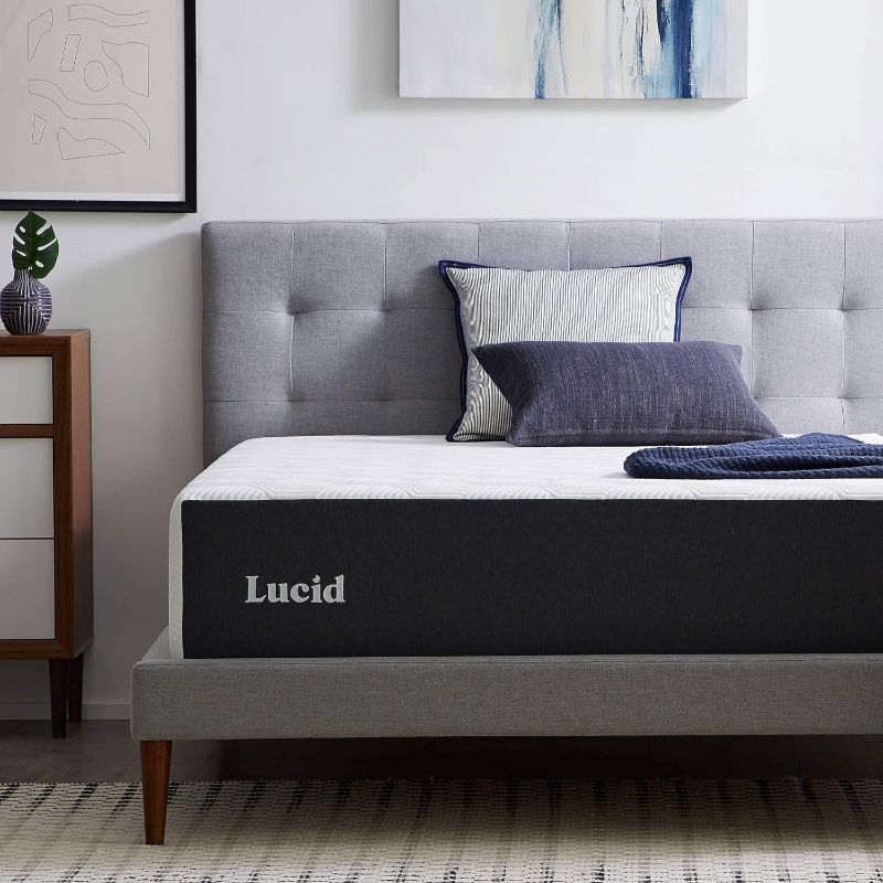 Photo 1 of ***USED - UNKNOWN SIZE - NO PACKAGING - SEE PICTURES***
LUCID 14 Inch Memory Foam Plush Feel – Gel Infusion-Hypoallergenic Bamboo Charcoal – Breathable Cover Bed Mattress Conventional