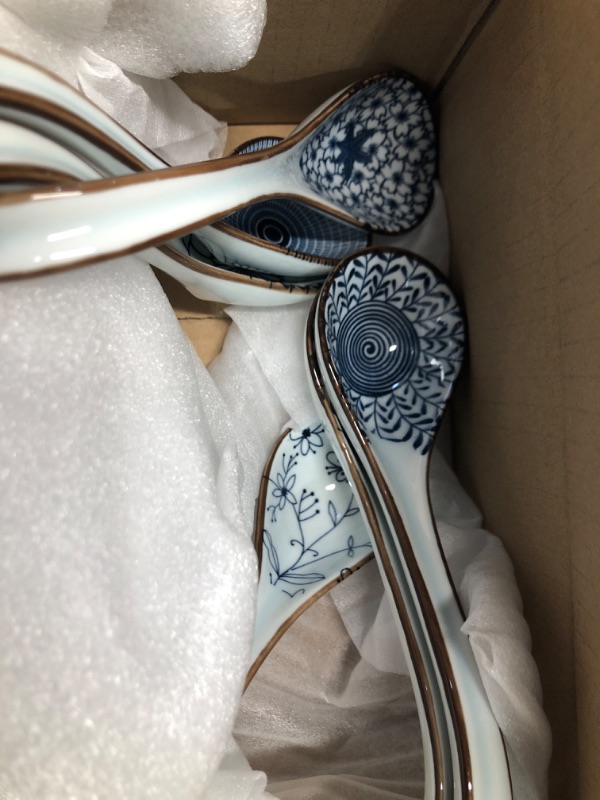 Photo 1 of ***PARTIAL SET*** Hoilse Soup Spoons Set of 8, Asian Soup Spoon Long Handle Ceramic Ramen Spoons, Perfect Depth Japanese spoon for Dumpling, Pho, Noodles, Miso, Wonton, Dishwasher Safe