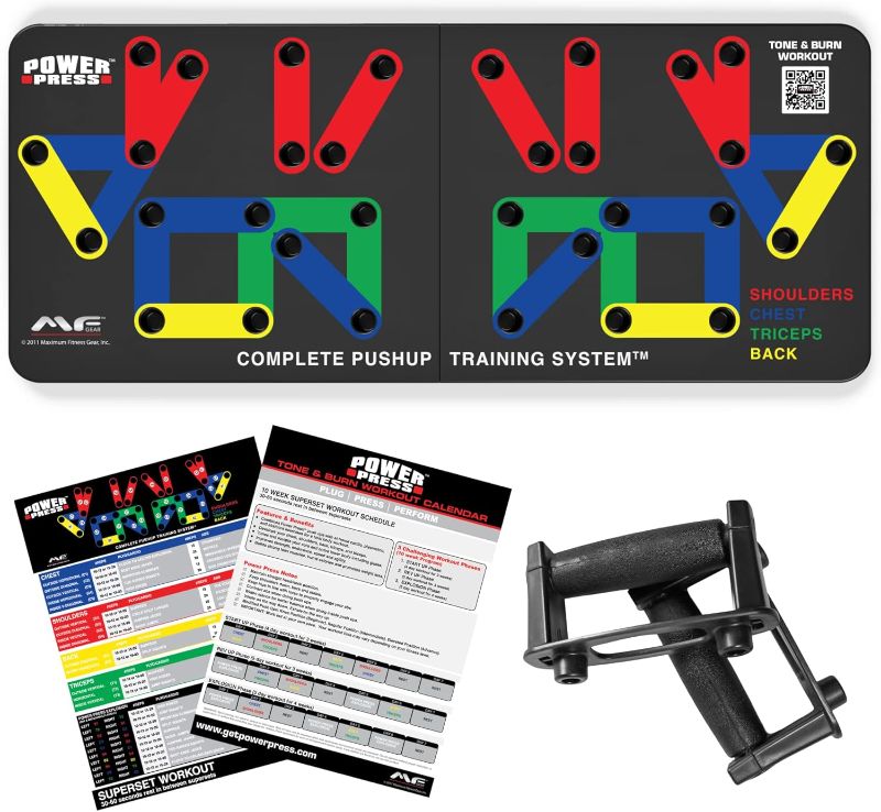 Photo 1 of ***STOCK PHOTO REFERENCE ONLY*** Foldable Push Up Board for Men and Women, Push Up Handles with 30+ Color Coded Combo Positions for Exercise – At Home Workout Equipment Men, Pushup Board, Original