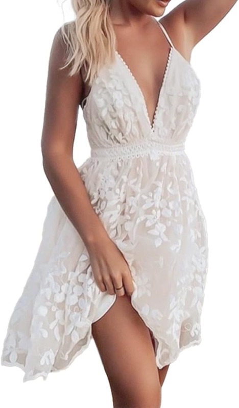 Photo 1 of ***STOCK PHOTO REFERENCE ONLY*** Edary Women's Boho Floral Lace Dress Dress QZ035 (Small)