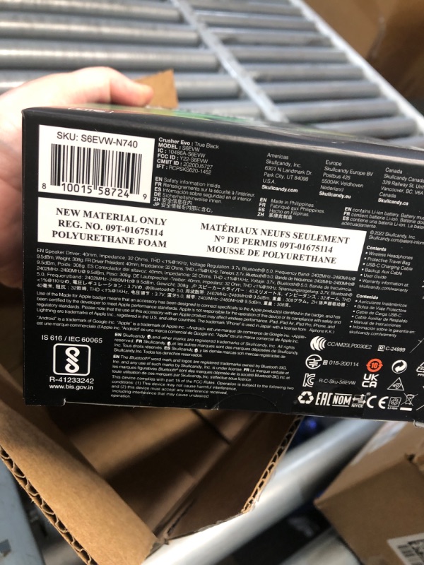 Photo 2 of ***SEE NOTES*** 
Skullcandy Crusher Evo Over-Ear Wireless Headphones with Sensory Bass with Charging Cable, 40 Hr Battery, Microphone, Works with iPhone Android and Bluetooth Devices - Black