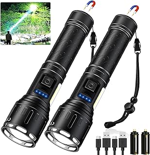 Photo 1 of **READ NOTES**
Rechargeable Magnetic Flashlights 100,000 High Lumens, Super Bright LED Powerful Flashlight 8 Modes with COB (2 Pack with Paper Box, Black)
