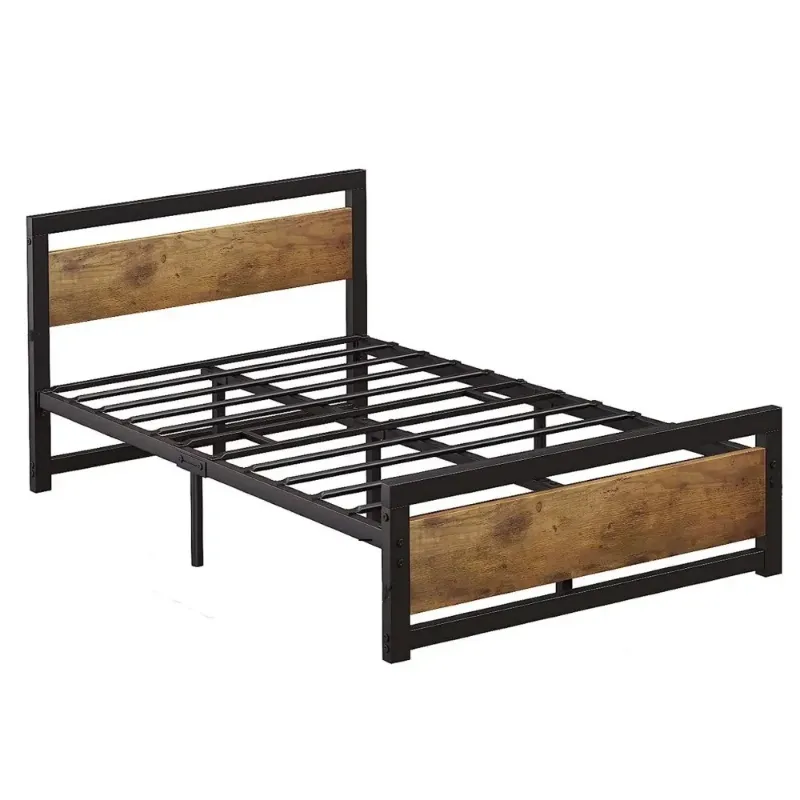 Photo 1 of ***USED - LIKELY MISSING PARTS - UNABLE TO VERIFY FUNCTIONALITY***
Zzistar Metal Bed Frame with Wooden Headboard and Footboard, 14 inch Heavy Duty Platform Bed Frame for Adults, Full Size