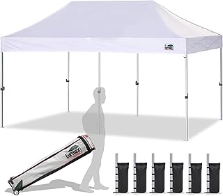 Photo 1 of ***FACTORY SEALED***
Eurmax USA 10'x20' Pop Up Canopy Tent Commercial Instant Canopies with Heavy Duty Roller Bag,Bonus 6 Sand weights Bags (White)
