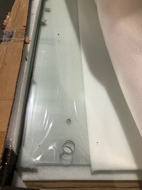 Photo 3 of ***DAMAGED - SEE COMMENTS - PALLETIZED ITEM - TRUCK/TRAILER PICKUP ONLY***
DELAVIN 56-60" W x 75" H Frameless Sliding Shower Door, Frameless Shower Door, Shower Glass Door with 5/16" (8mm) Clear SGCC Tempered Glass, Explosion-Proof Film, Stainless Steel H