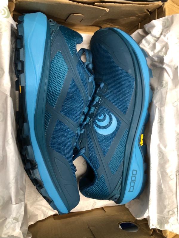 Photo 2 of **LIGHTLY USED**
Topo Athletic Women's Terraventure 4 Comfortable Cushioned Durable 3MM Drop Trail Running Shoes, Blue/Blue, Size 9.5