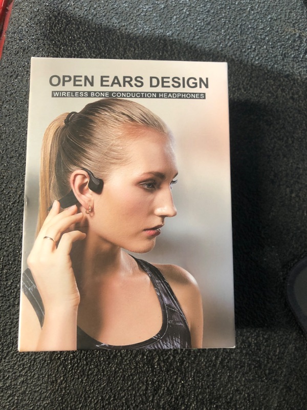 Photo 2 of **USED**MASTJUST Bone Conduction Headphones Bluetooth - Waterproof Open Ear Headphones Wireless Sports Headset Sweatproof Earphones with Mic Induction Conducting Headphones for Running Workout Gym Black