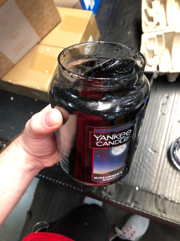 Photo 3 of ***CHECK CLERK COMMENTS*** Yankee Candle Black MidSummer's Night Scent Large Candle Jar 22 oz