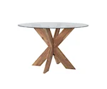 Photo 1 of ****MISSING GLASS***Contemporary Adler X Base Dining Table with Glass Top
