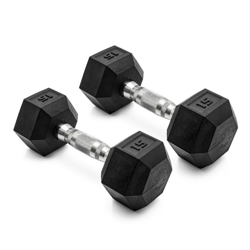 Photo 1 of ***FACTORY SEALED***CAP Barbell, 15lb Coated Rubber Hex Dumbbell, Pair
