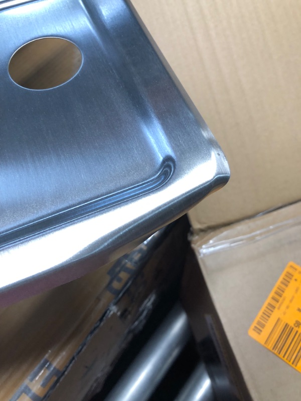 Photo 4 of ***DAMAGED - CORNER DENTED - SEE PICTURES***
25 in. Drop in Single Bowl 22 Gauge Stainless Steel Kitchen Sink