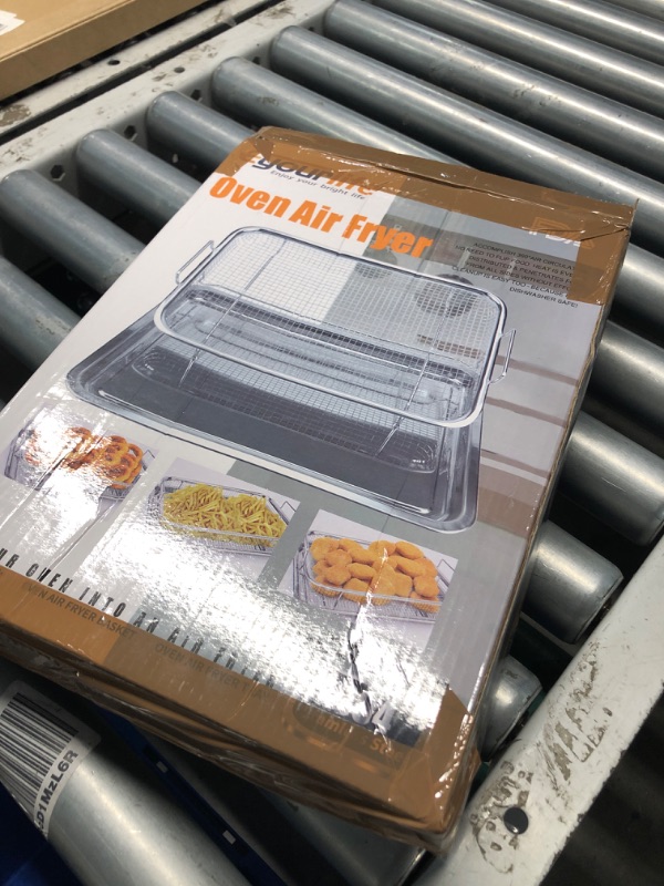 Photo 3 of ***FACTORY SEALED***Eyourlife 2 Piece 18/8 Stainless Steel Air Fryer Basket for Oven, 12.8 x 9.6 Inch Crisper Tray and Basket for Oven, Oven Air Fry Mesh Basket Set, Air Fryer Oven Basket for Fries/Bacon for Christmas