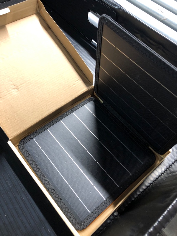 Photo 3 of ***NO POWER CABLE*** GOODaaa 10W Portable Solar Charger with Dual USB Outputs Super Handy Foldable Size 24% High Conversion Efficiency Solar Panels, Waterproof & Dustproof & Shockproof, Wide Compatibility