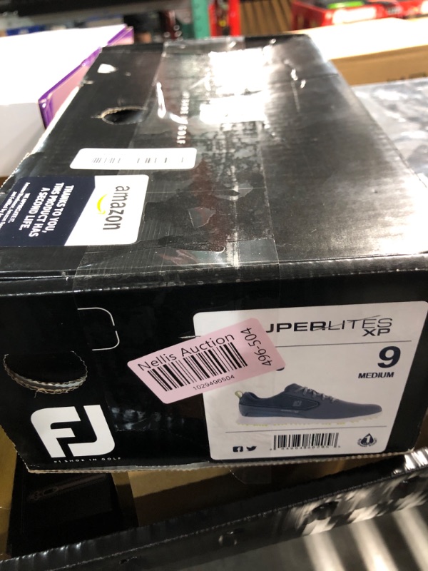 Photo 3 of ***CONTAINS TWO DIFFERENT SIZED SHOES - SEE PICTURES***
FootJoy Men's Superlites XP Golf Shoe, Grey/Lime, 9