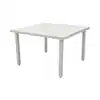 Photo 1 of **MISSING HARDWARE**
Cooper Springs White Square Metal Slatted Top Outdoor Dining Table
