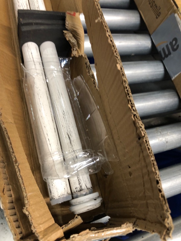 Photo 4 of ***STOCK PHOTO REFERENCE ONLY*** Exclusive Home Topper 1" Indoor/Outdoor Curtain Rod and Finial Set, Distressed White, AdjustaLPNRRHW9788992
ble 84"-160"