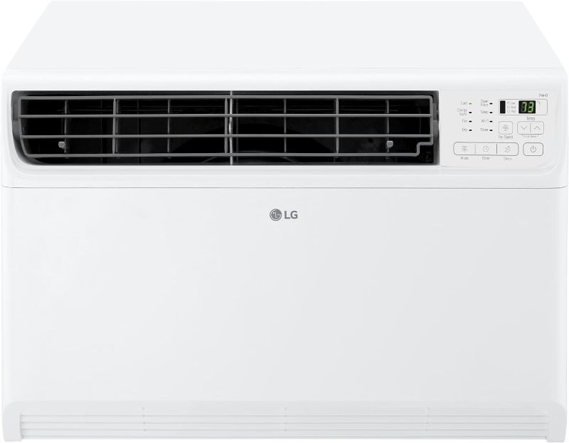 Photo 1 of **1 EDGE DENTED**UNABLE TO TEST**
LG 14,000 BTU 115V Window Air Conditioner Cools 700 sq. ft. with Dual inverter, Remote and Wi-Fi in White