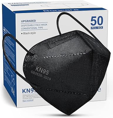 Photo 1 of  KN95 Face Masks, Black, 5-Layer Disposable Face Masks, Breathable and Comfortable