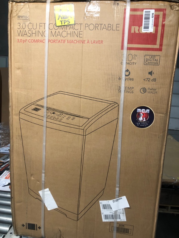 Photo 1 of ***FACTORY SEALED***TRUCK/TRAILER PICK UP SUGGESTED***
RCA RPW302 Portable Washing Machine, 3.0 cu ft, White