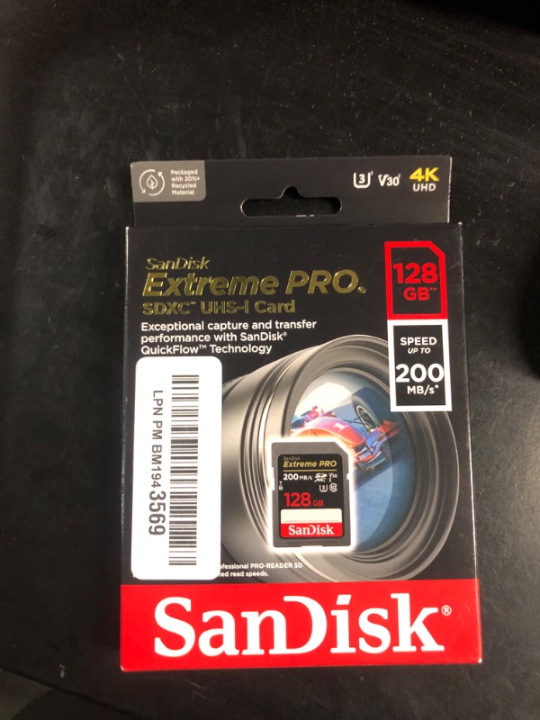 Photo 2 of ***FACTORY SEALED***
SanDisk 128GB Extreme PRO SDXC UHS-I Memory Card - C10