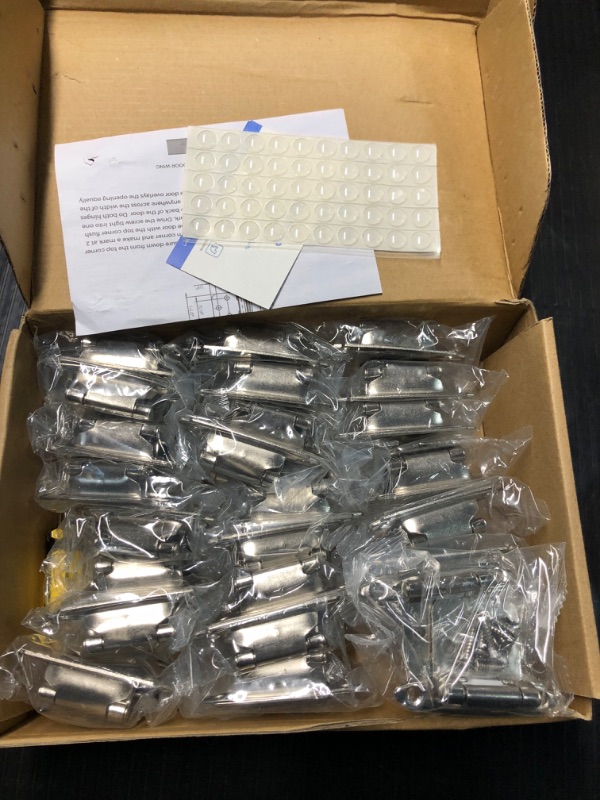 Photo 1 of **STOCK PHOTO FOR REFERENCE ONLY** Ravinte 50 Pack 25 Pairs 1/2 inch Overlay Soft Close Hinges for Kitchen Cabinet Hinges Satin Nickel Hidden Hinges 